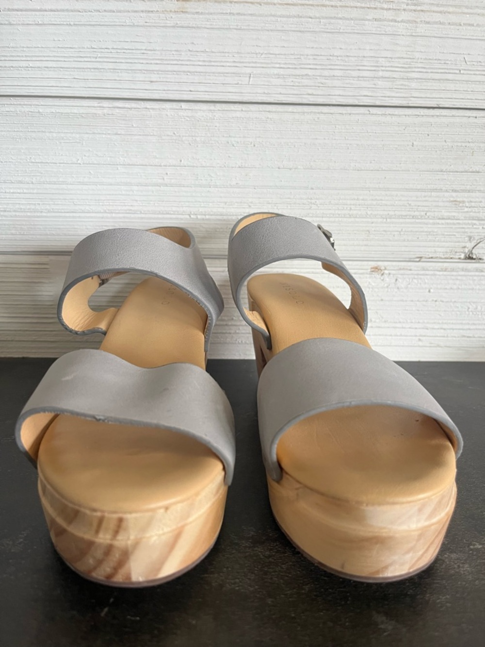 Nisolo All-Day Open Toe Clog Sky Grey size 7.5 women’s shoes sandals anthro - Picture 12 of 16